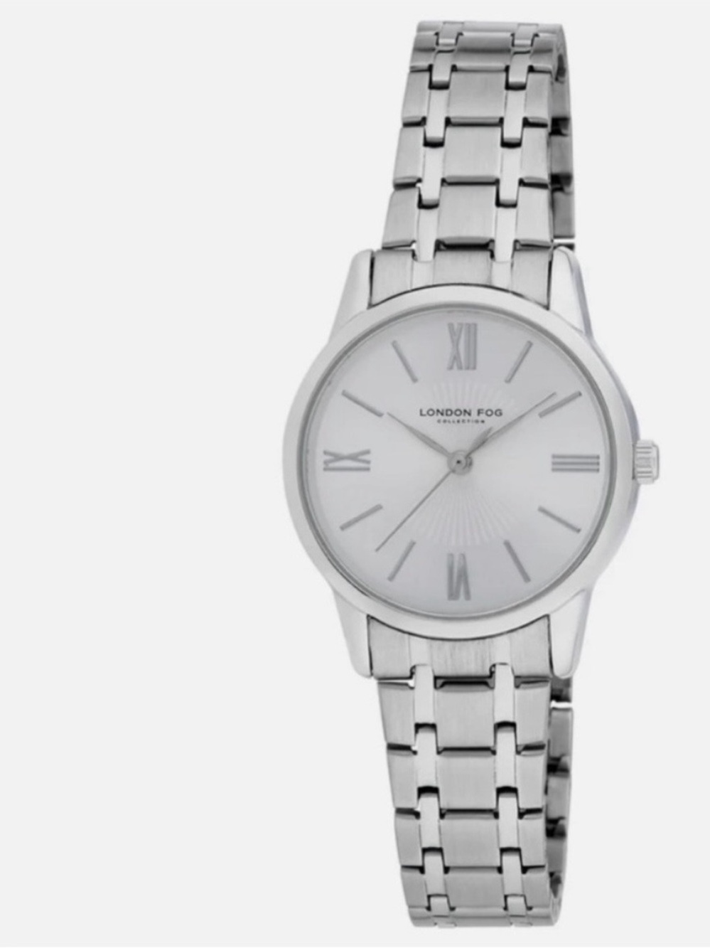 NEW LONDON FOG Waverly Silver Link Bracelet Watch • Classic Preppy